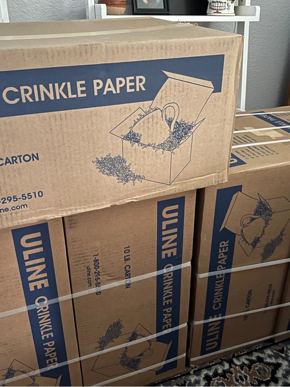 Crinkle Paper - 10lbs Box of Yellow crinkle paper. Packing Filler for gifts